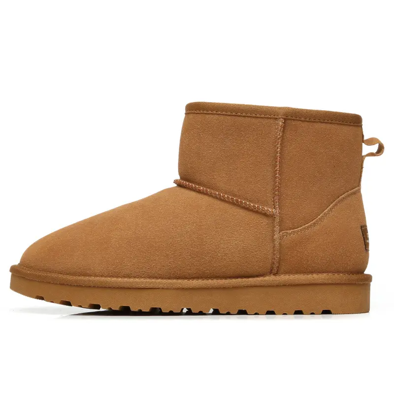 Botas clásicas de invierno de piel de oveja para nieve, botas de nieve para mujer, botas de invierno de piel cálida a media pantorrilla para exteriores, zapatos de mujer