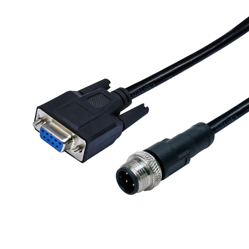 Female M12 Waterproof Connector D Sub To M12 A Code 5pin Connector For Automotive
