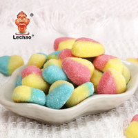 Bulk verpakking gummy snoepjes mix fruit smaak suikergecoate hartvormige halal zure zoete gummy snoepjes