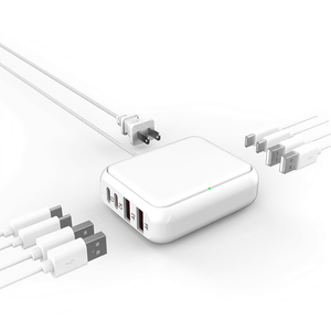 Station de charge USB-C de bureau 8 ports multi-ports avec indicateur LED en matériau PC pour la maison - Product Image 1