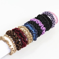 Scrunchie Korea dan Prancis yang Elegan, Ikat Rambut Wanita Elastis Berlipit Bergelombang, Aksesoris Karet Rambut untuk Pernikahan