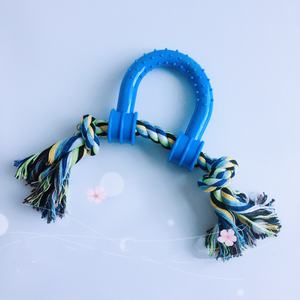 Yüksek kaliteli Pet köpek Goodie kemik halat ile TPR kemik pamuk halat diş temizleme çiğnemek oyuncaklar büyüyen için savaş römorkör yavru - Product Image 5