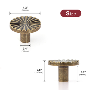 Massive Zinklegierung Antik Bronze & Kupfer Runde Knöpfe Vintage Möbel Türgriffe und Zuggriffe für Küchenschränke Schubladen - Product Image 4