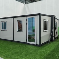 Bureau modulaire 2 en 1 avec fenêtres grillagées, revêtement de sol SPC et toit ondulé