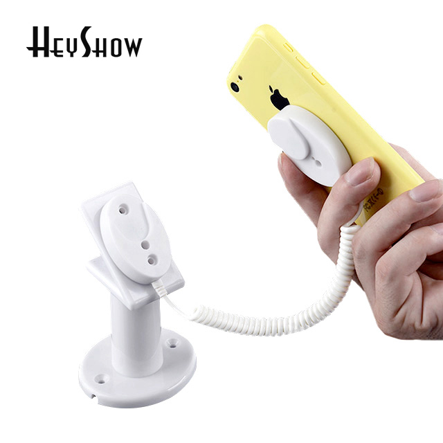 HeyShow Retractable Anti-Theft Display Stand Holder Acrylic Plastic Mobile Cell Phone Security Alarm System for Retail Shop Show