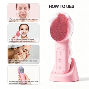 Dispositivo Eléctrico Exfoliante <span class=keywords><strong>y</strong></span> de <span class=keywords><strong>Masaje</strong></span>, Cepillo de Limpieza Facial Giratorio para <span class=keywords><strong>Spa</strong></span>, Limpieza Profunda de Poros 2 en 1, Resistente al Agua, para Uso Doméstico - Product Image 6