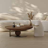 Table à thé design moderne noyer style calme minimaliste luxe sens avancé petits appartements style italien en bois verre
