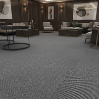 Ubin Karpet Kantor Polipropilena 50x50cm yang Dapat Dilepas, Ubin Karpet Komersial Jacquard Patchwork Cut Pile