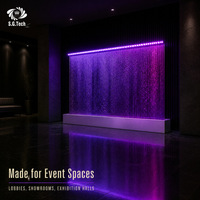 Fontaine murale numérique Water Crown avec rideau d'eau, LED RGB, motifs ondulés et de bandes, écran d'eau mural intérieur pour hall d'entrée et salle d'exposition