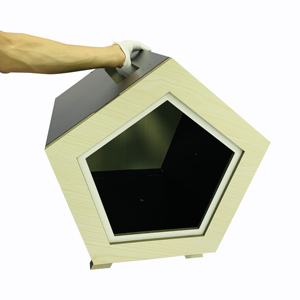 Casa para mascotas moderna y transpirable para gatos, fácil de mover y desmontar, muebles de interior de forma cuadrada con materiales de madera y PVC - Product Image 6