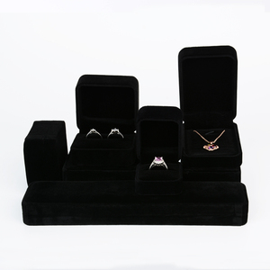 Luxury Soft Long Rectangular Double Unique Green Storage Gift Velvet Bracelet <strong>Earing</strong> Ring Jewellery Jewelry Packaging <strong>Box</strong> - Product Image 3