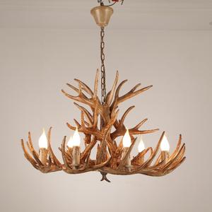 Keukenbalken Hert Hoorn Vorm Industriële Vintage Hanger Lichtbruine Hars Hanglamp Loft Retro Traditionele Gewei Kroonluchter - Product Image 1