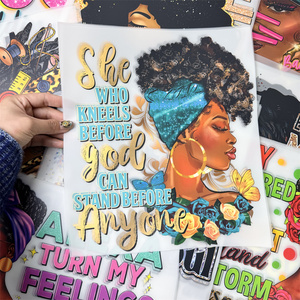 Trasferimenti DTF Personalizzati Afro Queen Pronti <span class=keywords><strong>per</strong></span> la Stampa, Adesivi Termici <span class=keywords><strong>per</strong></span> Stampa su <span class=keywords><strong>Magliette</strong></span>, Trasferimenti Professionali - Product Image 2