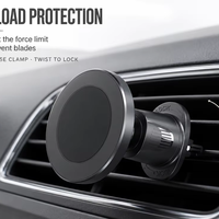Support de téléphone magnétique super puissant N52 pour grille d'aération de voiture avec protection contre les surcharges