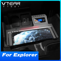 Vtear für Ford Explorer 2020-2023 Qi Auto-Wireless-Ladegerät 15W Schnellladestation Mittelkonsole Innenraum-Modifikationsteile