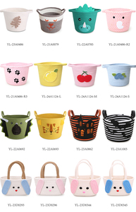 Panier de rangement <span class=keywords><strong>en</strong></span> corde de coton jaune avec broderie florale, poignées intégrées, pliable, pour chambre d'enfant, rangement de jouets, personnalisable - Product Image 6