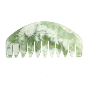 Hellgrüner natürlicher Jade kamm-Kopfhaut massage gerät & Kopf akupunktur werkzeug (44x90mm) für das Ausbaggern und Entspannen von Haarpflege-Meridianen - Product Image 5