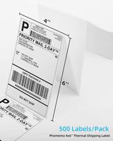 4x6 étiquettes d'expédition directe thermique 4 ''x 6'' étiquettes à pli en éventail pour imprimante d'étiquettes d'expédition portable PM-241-BT/ D520-BT/ PM-246S