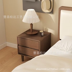 Solid wood bedside table, simple and modern bedroom storage bedside table, original wood style, <b>small</b> bedside storage <b>cabinet</b>. - Product Image 3