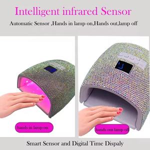 Lâmpada do prego com strass 66W <span class=keywords><strong>UV</strong></span> Lâmpadas LED para unhas recarregável <span class=keywords><strong>UV</strong></span> Luz para unhas Gel polonês sem fio <span class=keywords><strong>Curling</strong></span> Manicure Ferramentas - Product Image 5