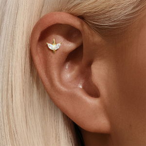 Nouvelles Boucles d'Oreilles Clous en Argent Sterling S925 Plaqué Or, Style Ins, Diamant, Petites et Exquises, pour Femme - Product Image 5