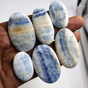 Scheelite bleue, qualité A, 100% naturelle, cabochon, pierre précieuse en vrac pour la création de bijoux, cristal de scheelite bleue, prix en gros - Product Image 4