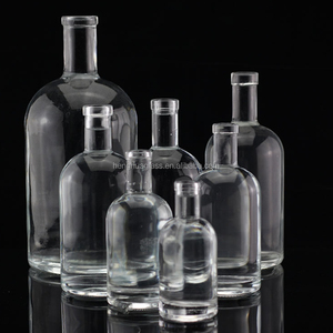 Hot bán vòng rỗng 100ml <span class=keywords><strong>200ml</strong></span> 375ml 500ml 700ml 750ml 1000ml Flint Glass Vodka Chai tinh thần Gin rượu rum chai với nút chai - Product Image 2