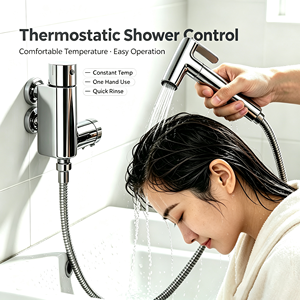 Toiletten-Mini-Thermostatventil aus Messing, Duschsystem mit Bidet-Sprüher, Shattaf-Handbrause und Befestigungsplatte - Product Image 6