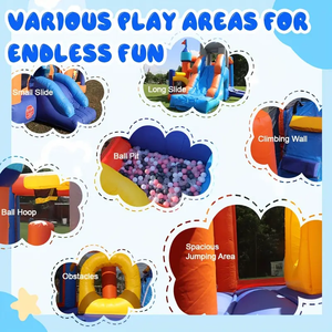 منزل ترتد تجاري ، ملعب ترتد قابل للنفخ PVC للكبار ، منزلق مزدوج ، تجمع الكرة - Product Image 5