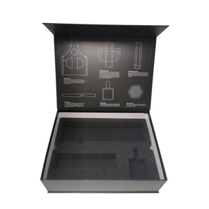 Custom logo wholesale luxury cardboard paper folding magnet lid packaging boxes black magnetic gift box with foam insert