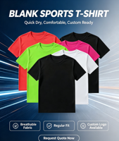 Personnalisation OEM professionnelle, t-shirts pour hommes en polyester 100% haute performance, séchage rapide, pour entraînement en salle de sport professionnelle