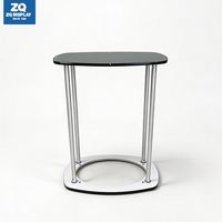 Comptoir promotionnel avec éclairage LED, stand d'exposition, comptoir escamotable en tissu tendu, structure en aluminium portable, table de salon professionnel