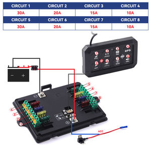 トラックRVボートマリン用<span class=keywords><strong>8</strong></span>ゾーン車タッチスイッチパネルスマートコントロール防水LEDディスプレイユニバーサルリレーシステム - Product Image 3