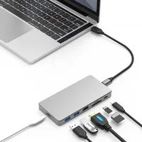 Blue endless Multi port Aluminium MC701 USB TYP C HUB Für Mobiltelefone Laptops Hochwertiger USB-Hub 7 in 1 Docking station