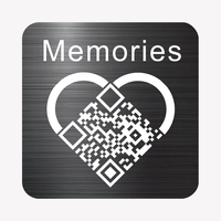 Plaque métallique en aluminium anodisé personnalisée gravée au laser de 2*2 pouces avec logo et code QR recuit