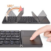 FCC CE RoHs Taschenformat Wiederaufladbare Drahtlose Bluetooth Ultraleichte Schlanke Mini-Falt Tastatur mit Touchpad Faltbare Tastatur