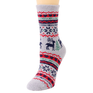 Chaussettes <span class=keywords><strong>de</strong></span> pantoufles en molleton <span class=keywords><strong>de</strong></span> Noël classiques pour femmes et hommes en noir rouge rose bleu-emballage en gros <span class=keywords><strong>de</strong></span> style tube confortable doux - Product Image 6