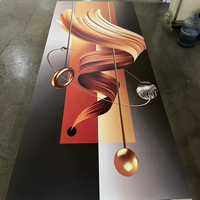 Panneaux muraux flexibles à haute brillance en PVC, revêtement décoratif en marbre, feuilles de plastique avec revêtement UV pour la décoration intérieure moderne