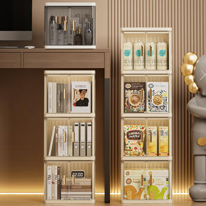 ตู้เก็บของพับได้หลายชั้นชั้นพลาสติกฉีดใหม่ของเล่นขนมขบเคี้ยวตู้เสื้อผ้าสำหรับห้องนอนกล่องเก็บของใช้ในบ้าน - Product Image 1