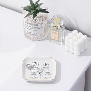 Bandeja Cuadrada de Cerámica para Joyas, Plato Personalizado con Logotipo, Regalo para Damas de Honor, Recuerdo de Boda, Precio al por Mayor - Product Image 4