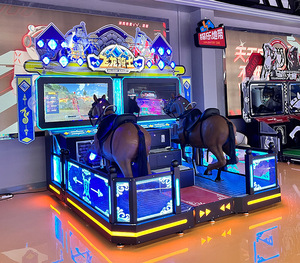 Dragon Knight à pièces 2 joueurs Simulation Arcade Sport 220V Construction en bois en métal Machine de jeu de course de chevaux de boxe - Product Image 1