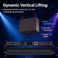 Système d'éclairage de scène cinétique professionnel, barre lumineuse à LED à pixels motorisée avec treuil de levage, contrôlée par DMX pour les clubs