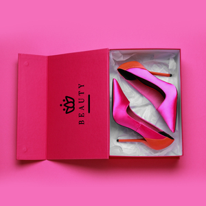 Caja magnética de tacones altos negra completa personalizable OEM con elegantes opciones de revestimiento y estilos de impresión - Product Image 2