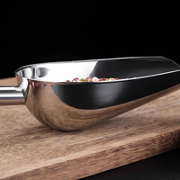 Cuillère pelle en acier inoxydable argenté de 8 pouces pour cuisine, bar, fête, mariage, aliments, farine, bonbons, céréales, glace sèche