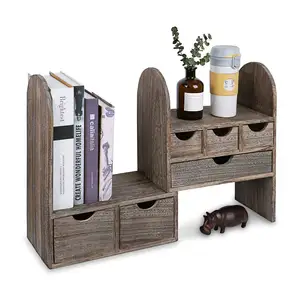 Wooden Mail Organizer Desktop With Block Calendar Mail Sorter Countertop Organizer Desk Wood Organizer For Desk