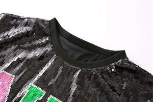 Fashion Green <strong>Pink</strong> Aka Sorority Apparel Sequin T Shirt <strong>Dress</strong> Custom Oem Casual <strong>Dresses</strong> - Product Image 5