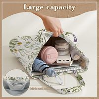Sac fourre-tout et sac à bandoulière en toile à motif floral importé sur mesure pour femmes, avec poches zippées réutilisables, idéal pour les loisirs, les vacances, le shopping et le travail