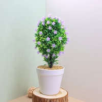 Tanaman tiruan, pot rumput buatan bola Bonsai pohon kecil dekorasi rumah ornamen bunga kreatif bola Mini Gypsophila