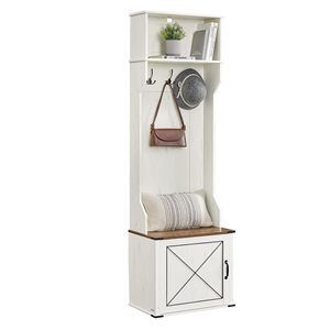Perchero de estilo rústico SENYU con estantes de almacenamiento y ganchos, mueble de entrada para recibidor - Product Image 6