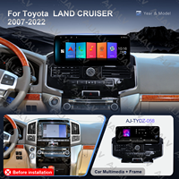 Écran multimédia radio DVD Android sans fil Aijia 12,3 pouces pour voiture avec kit de cadre pour LAND CRUISER 2007-2022